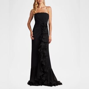 TADASHI SHOJI REVIEWS LEITH CASCADING RUFFLE GOWN XS